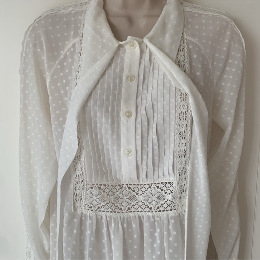 Somerset By Alice Temperley Ivory Dot Sheer Long Sleeve Kate Middleton Blouse 6 - Picture 10 of 14